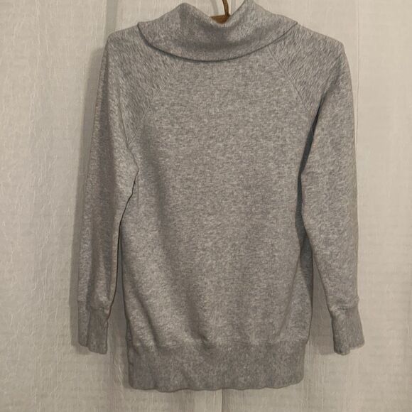 Motherhood Maternity S Gray Heather French Terry Cloth Cowlneck Sweatshirt - Picture 2 of 11